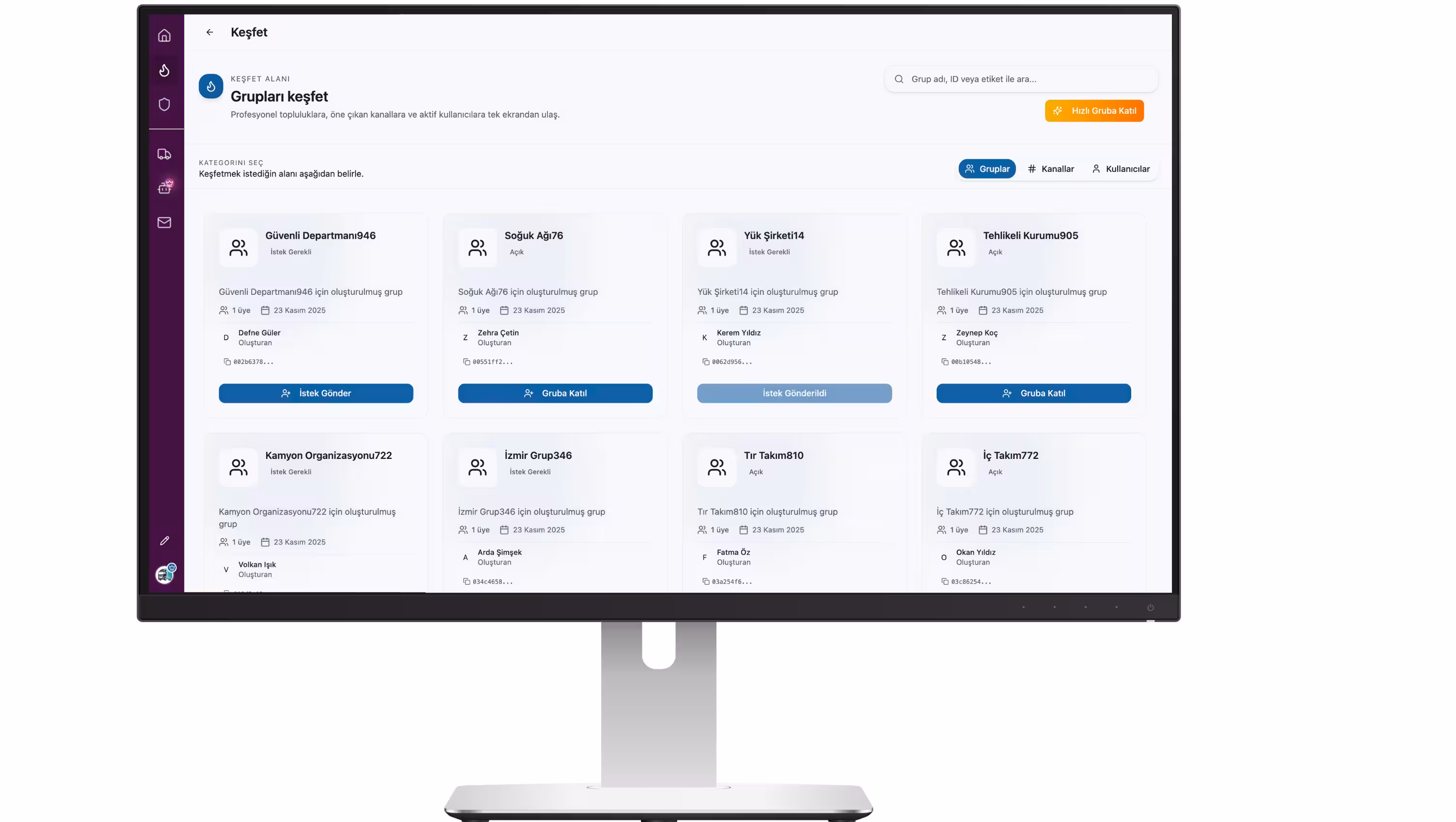 Grupları Keşfedin